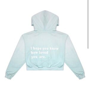 OS BOYS LIE I Hope You Know “How Loved You Are” Cropped Hoodie, Light Blue OS